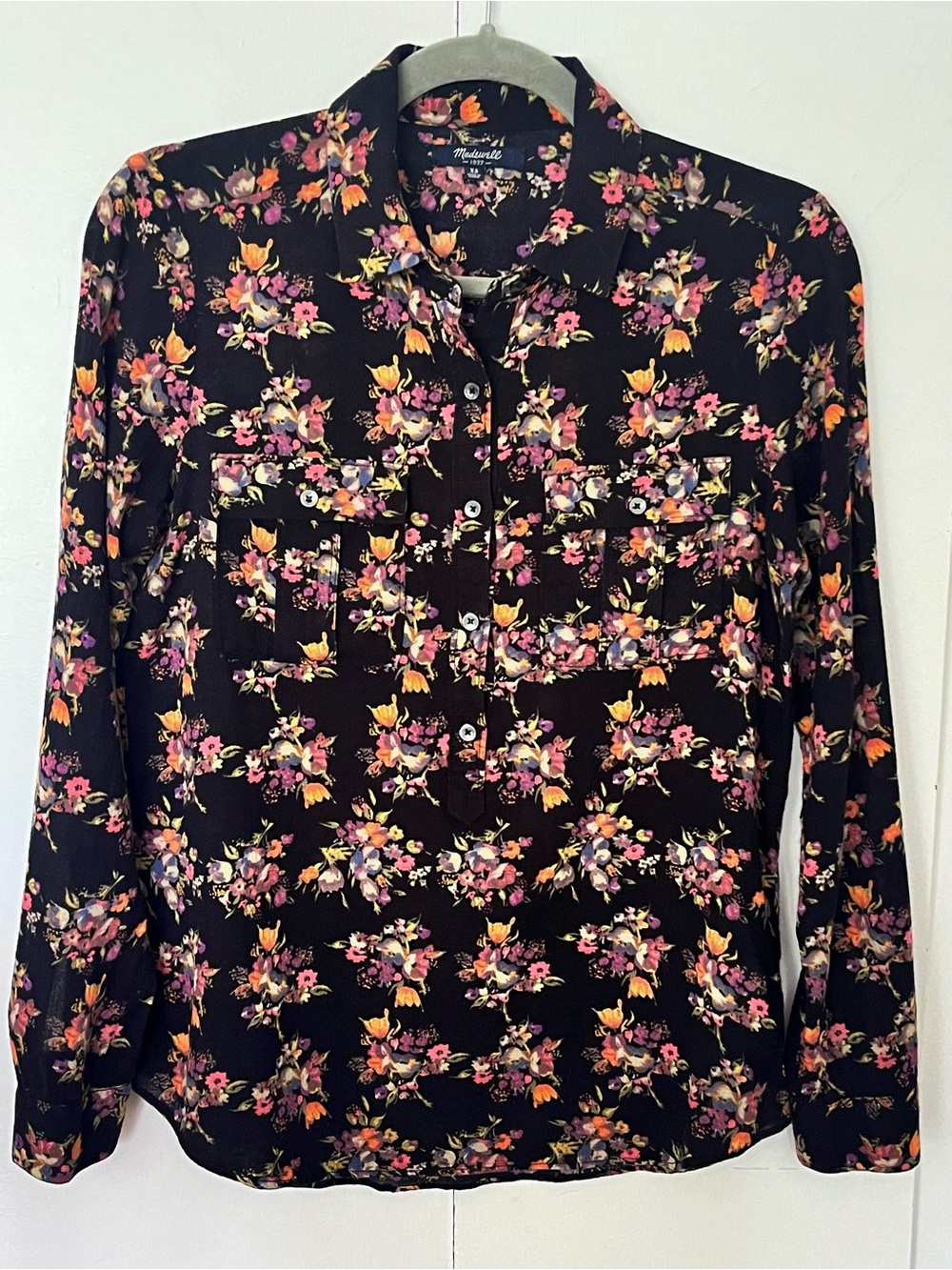 Madewell Floral Popover Blouse XS
